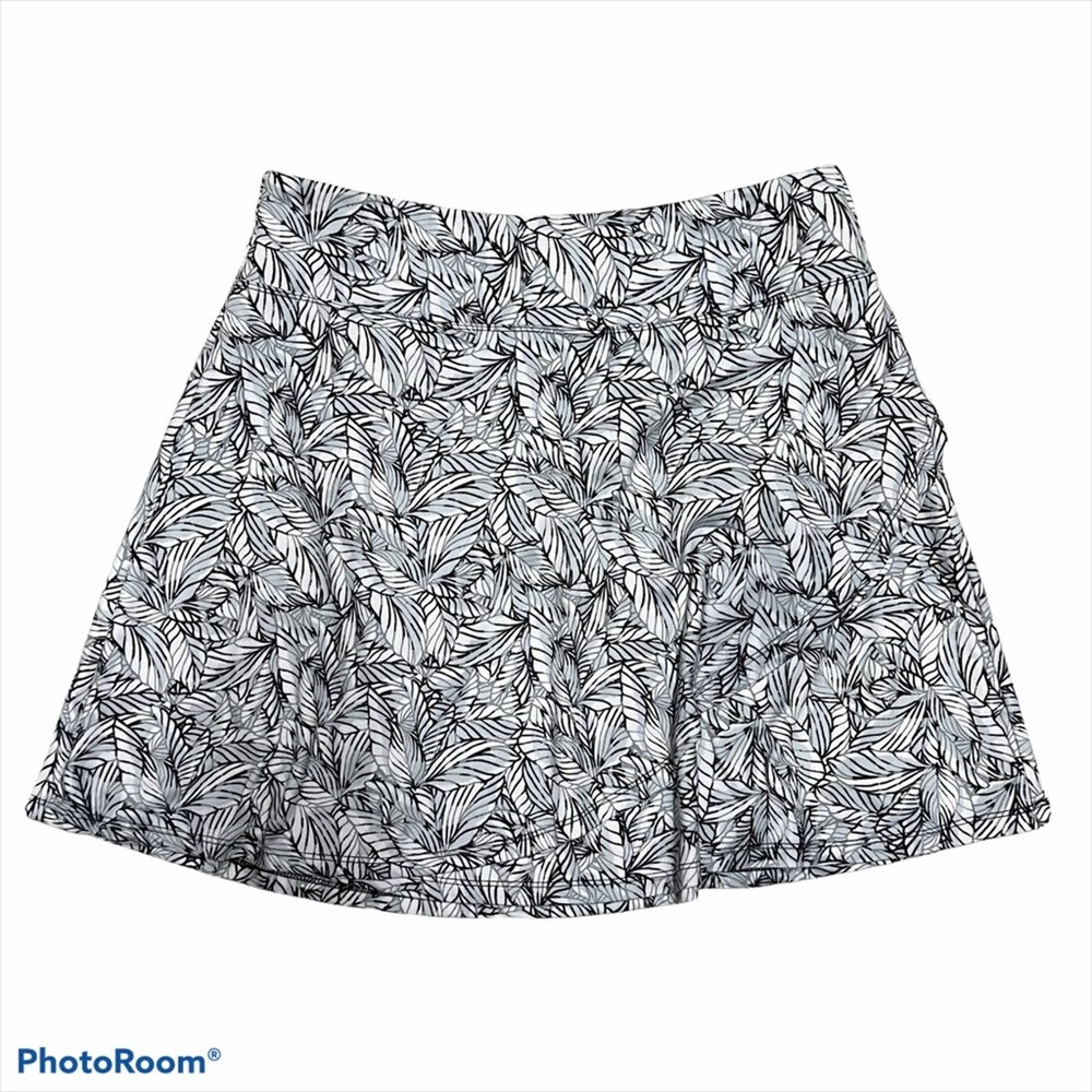 Eddie Bauer Black and White Leaf Print Skirt